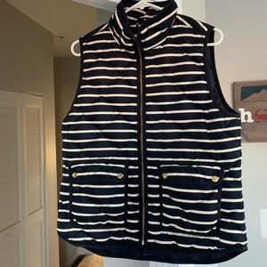 J Crew Vest - navy & cream stripe